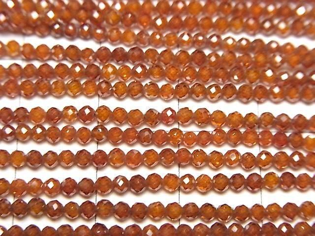 【動画】【素晴らしい輝き】キュービックジルコニアAAA 極小ラウンドカット2mm 【ダークオレンジ】 1連(約35cm) サムネイル2