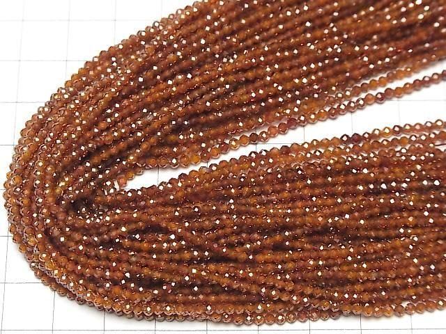 【動画】【素晴らしい輝き】キュービックジルコニアAAA 極小ラウンドカット2mm 【ダークオレンジ】 1連(約35cm) サムネイル4