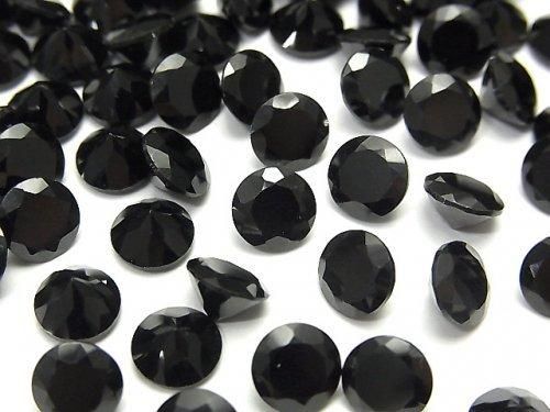 【動画】宝石質ブラックスピネルAAA ルース ラウンドファセットカット7×7mm 5粒の画像