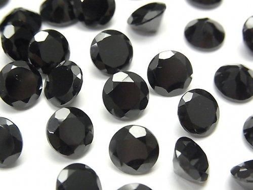 【動画】宝石質ブラックスピネルAAA ルース ラウンドファセットカット8×8mm 5粒の画像