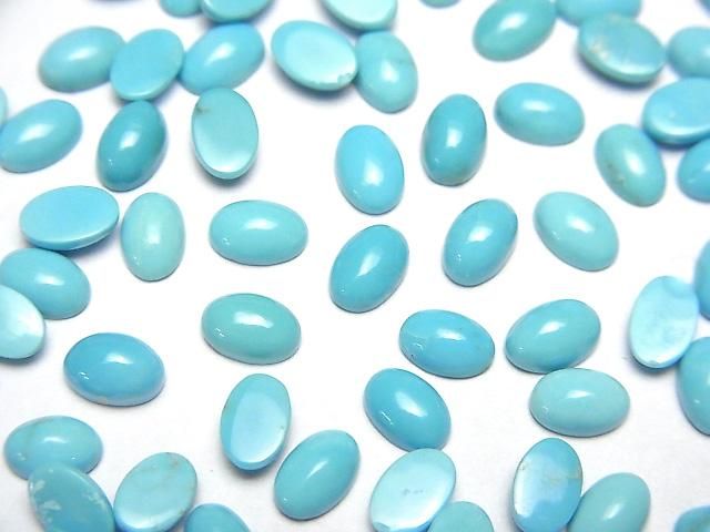 【動画】アリゾナ産キングマンターコイズAAA- オーバル カボション6×4mm 5個の画像