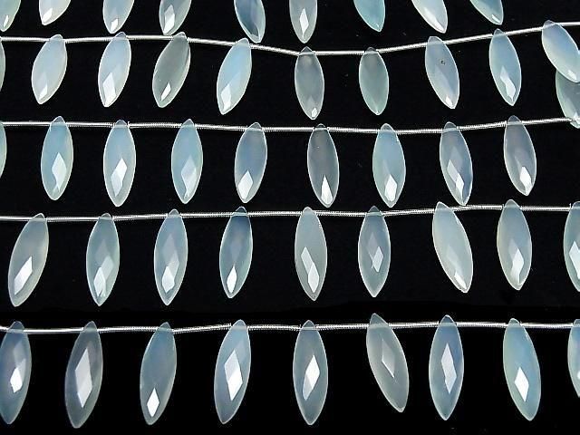 【動画】シーブルーカルセドニーAAA マーキスカット20×6mm 1連(12粒) サムネイル4