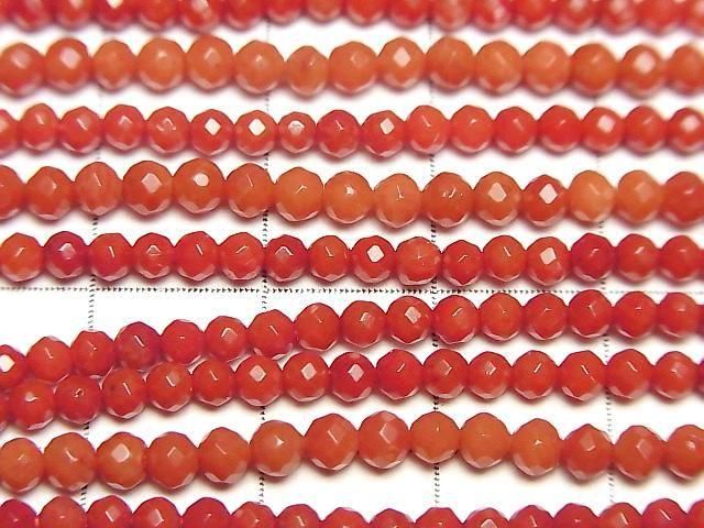 【動画】赤珊瑚・レッドコーラル(染) ラウンドカット3mm 1連(約36cm) サムネイル2