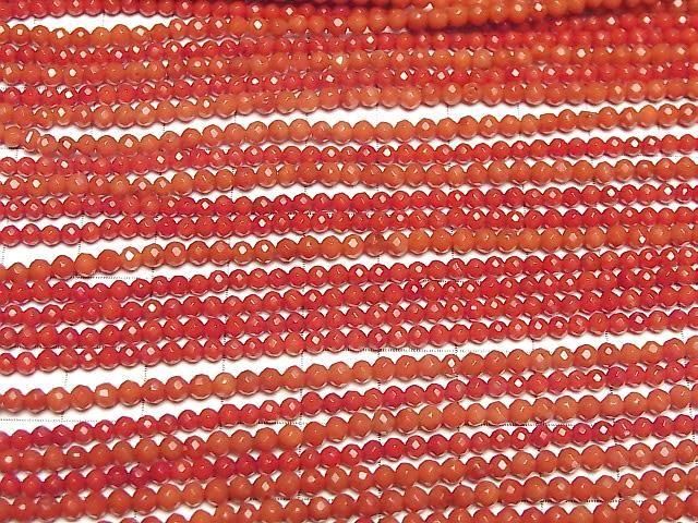 【動画】赤珊瑚・レッドコーラル(染) ラウンドカット3mm 1連(約36cm) サムネイル3
