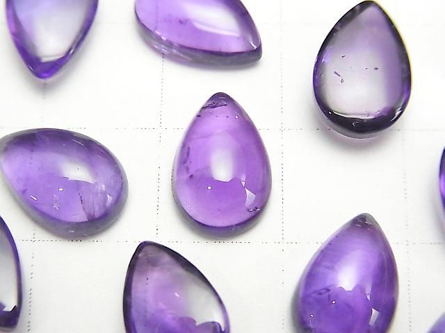 宝石質アメジストAA++ ペアシェイプ カボション12×8mm 5個 サムネイル2