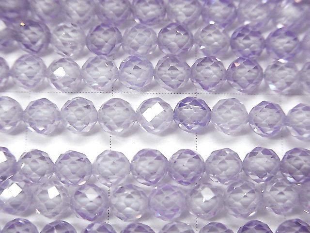 【動画】【素晴らしい輝き】キュービックジルコニアAAA ラウンドカット4mm 【ラベンダーブルー】 1連(約36cm) サムネイル2