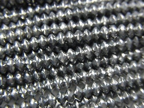 【動画】【素晴らしい輝き】高純度テラヘルツ鉱石 ソロバンカット3×3×2mm 1連(約36cm)の画像