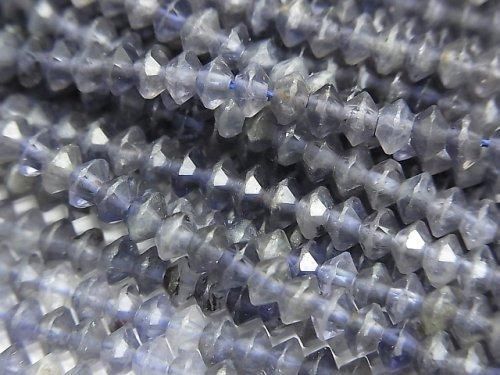 【動画】【素晴らしい輝き】アイオライトAA+ ソロバンカット4×4×2mm 1連(約37cm)の画像