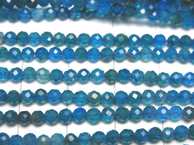 【動画】【素晴らしい輝き】ブルーアパタイトAA++ ラウンドカット3mm 1連(約37cm) サムネイル2