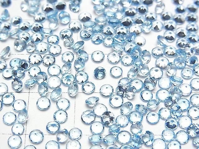 【動画】宝石質スイスブルートパーズAAA ルース ラウンドファセットカット3×3mm 10粒 サムネイル3