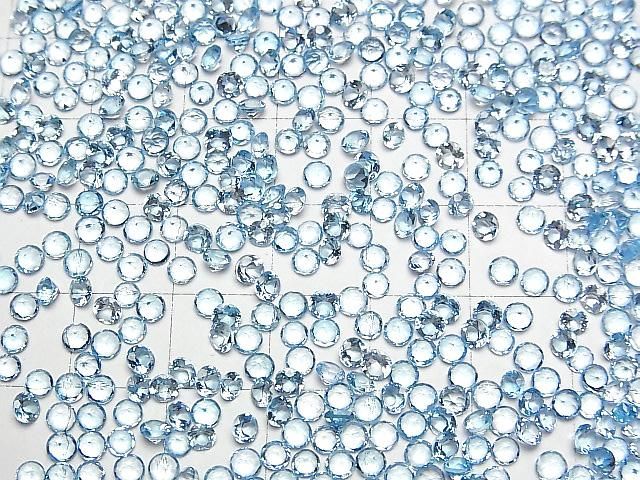 【動画】宝石質スイスブルートパーズAAA ルース ラウンドファセットカット3×3mm 10粒 サムネイル4