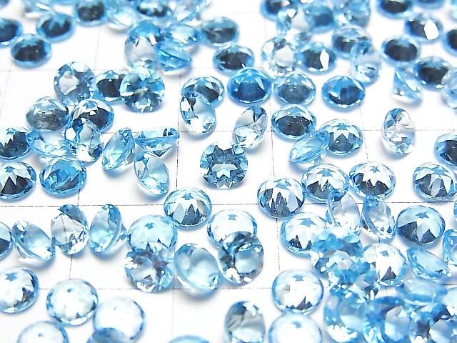 【動画】宝石質スイスブルートパーズAAA ルース ラウンドファセットカット5×5mm 5粒 サムネイル3