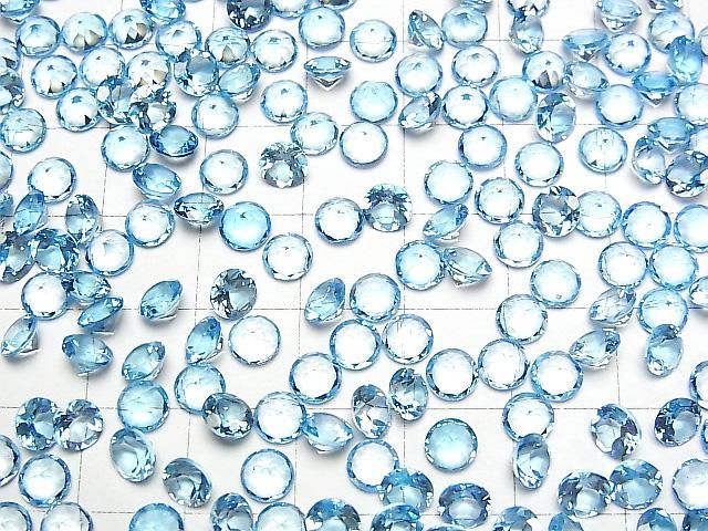 【動画】宝石質スイスブルートパーズAAA ルース ラウンドファセットカット5×5mm 5粒 サムネイル4