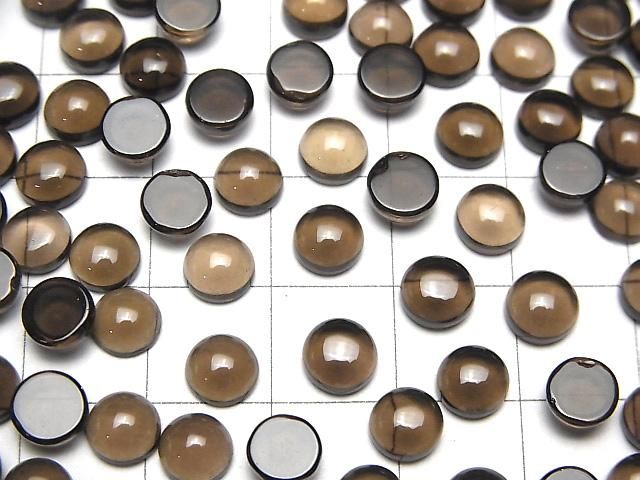 【動画】宝石質スモーキークォーツAAA ラウンド カボション6×6mm 10個 サムネイル4