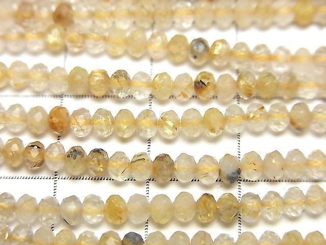 【動画】【素晴らしい輝き】ルチルクォーツAAA ボタンカット3×3×2mm 1連(約37cm) サムネイル2