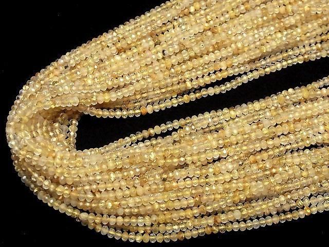 【動画】【素晴らしい輝き】ルチルクォーツAAA ボタンカット3×3×2mm 1連(約37cm) サムネイル4