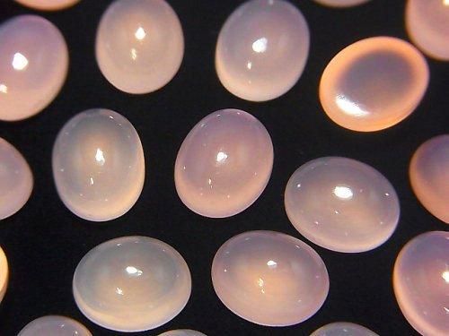 【動画】ピンクカルセドニーAAA オーバル カボション10×8mm 5個の画像