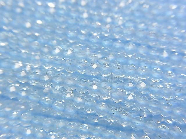 【動画】【素晴らしい輝き】宝石質スカイブルートパーズAAA- 極小ラウンドカット 2mm 1連(約30cm)の画像