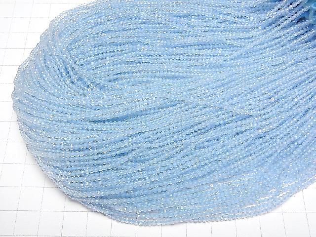 【動画】【素晴らしい輝き】宝石質スカイブルートパーズAAA- 極小ラウンドカット 2mm 1連(約30cm) サムネイル4