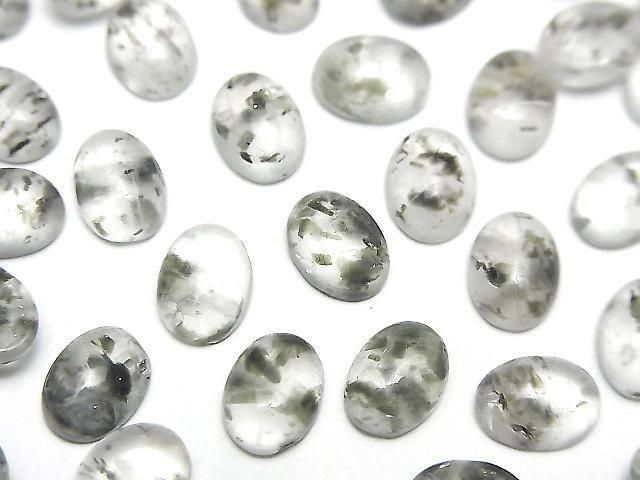 【動画】ブラックアベンチュリンクォーツ オーバル カボション8×6mm 5個の画像