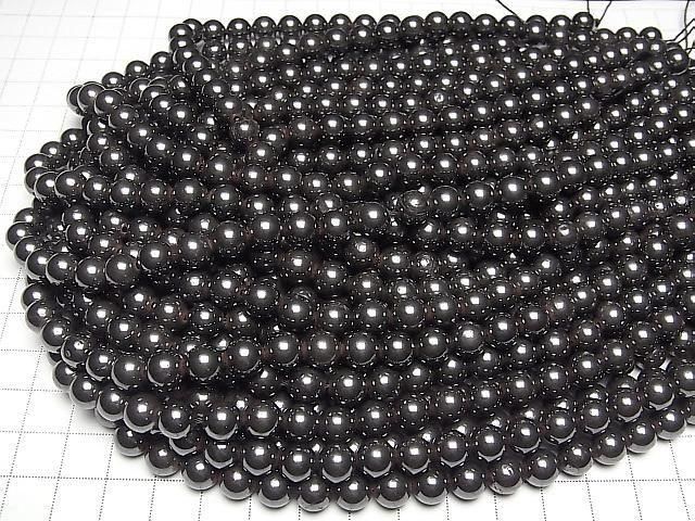 【動画】天然ヘマタイトAAA ラウンド8mm 1連(約37cm) サムネイル4