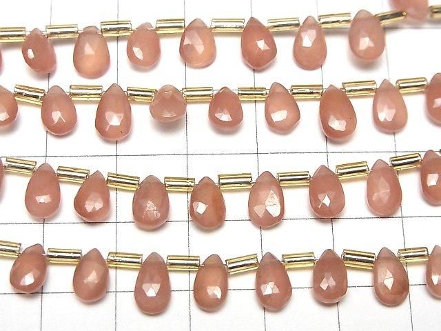 【動画】宝石質ペルー産インカローズAAA ペアシェイプ ブリオレットカット 1連(約18cm) サムネイル3
