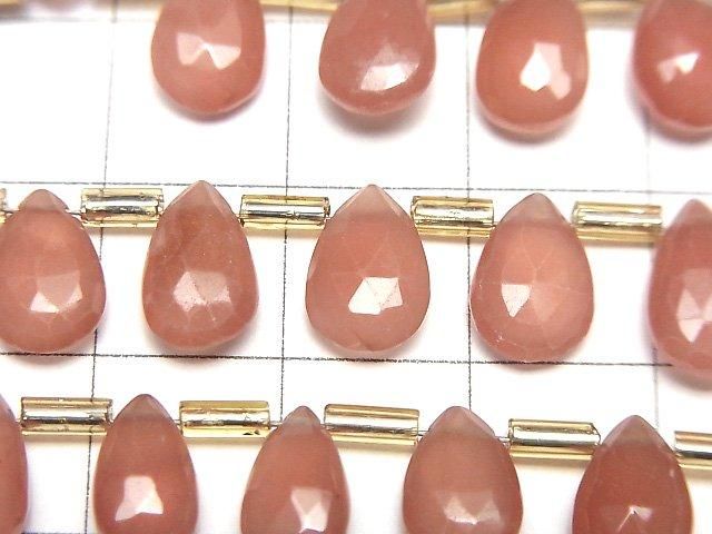 【動画】宝石質ペルー産インカローズAAA ペアシェイプ ブリオレットカット 半連/1連(約18cm) サムネイル2