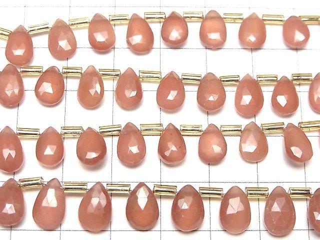 【動画】宝石質ペルー産インカローズAAA ペアシェイプ ブリオレットカット 半連/1連(約18cm) サムネイル3