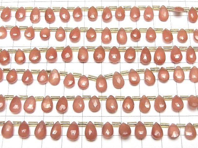 【動画】宝石質ペルー産インカローズAAA ペアシェイプ ブリオレットカット 半連/1連(約18cm) サムネイル4