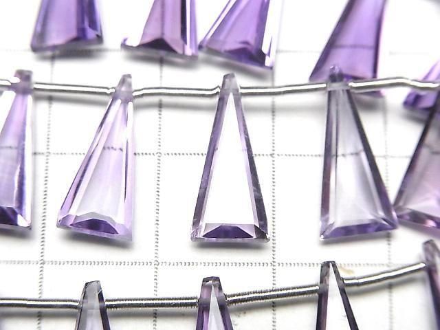 【動画】宝石質ピンクアメジストAAA- トライアングル ファセットカット15×7mm 1連(8粒) サムネイル2