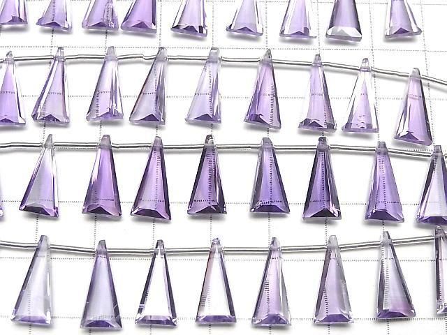 【動画】宝石質ピンクアメジストAAA- トライアングル ファセットカット15×7mm 1連(8粒) サムネイル4