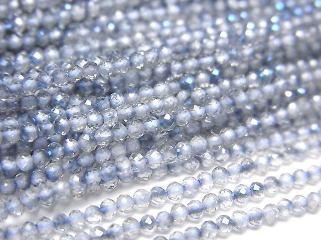 【動画】【素晴らしい輝き】トパーズAAA 極小ラウンドカット2mm ブルーコーティング 1連(約37cm)の画像