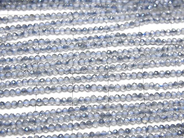 【動画】【素晴らしい輝き】トパーズAAA 極小ラウンドカット2mm ブルーコーティング 1連(約37cm) サムネイル3