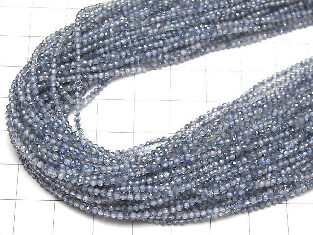 【動画】【素晴らしい輝き】トパーズAAA 極小ラウンドカット2mm ブルーコーティング 1連(約37cm) サムネイル4