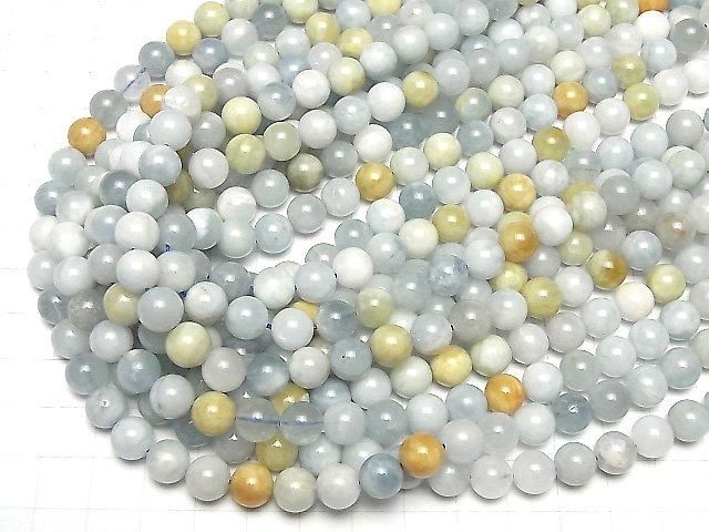【動画】マルチカラーアクアマリンAA ラウンド8mm 半連/1連(約36cm) サムネイル4