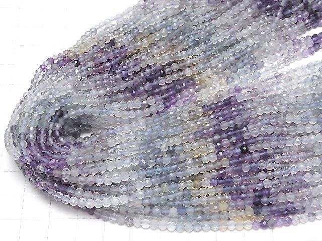 【動画】【素晴らしい輝き】マルチカラーフローライトAAA- ラウンドカット3mm 1連(約37cm) サムネイル4