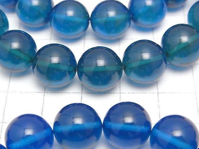 【動画】ブルーカラーアンバー(琥珀) ラウンド12mm 1連(ブレス) サムネイル2