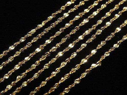 Silver925 ツイスト(S字)チェーン ネックレス 1.2mm 18KGP 【40cm】【45cm】【50cm】【60cm】 ネックレス 1本の画像
