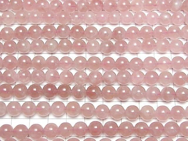 【動画】マダガスカル産ディープローズクォーツAA+ ラウンド8mm 半連/1連(約36cm) サムネイル3