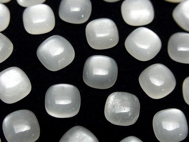 【動画】ホワイトムーンストーンAAA スクエア カボション8×8mm 5個の画像