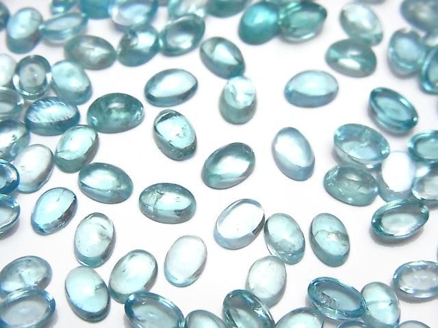 【動画】宝石質アパタイトAA++ オーバル カボション6×4mm 2個の画像