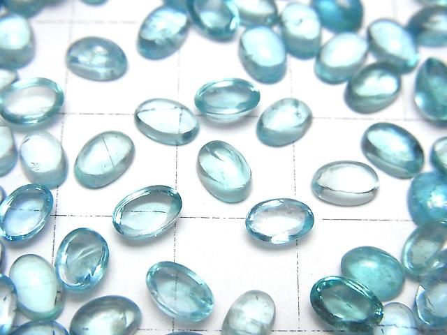【動画】宝石質アパタイトAA++ オーバル カボション6×4mm 2個 サムネイル2