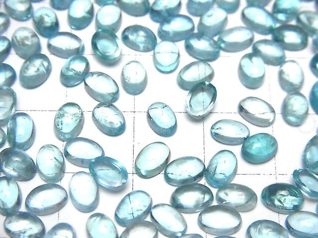 【動画】宝石質アパタイトAA++ オーバル カボション6×4mm 2個 サムネイル3