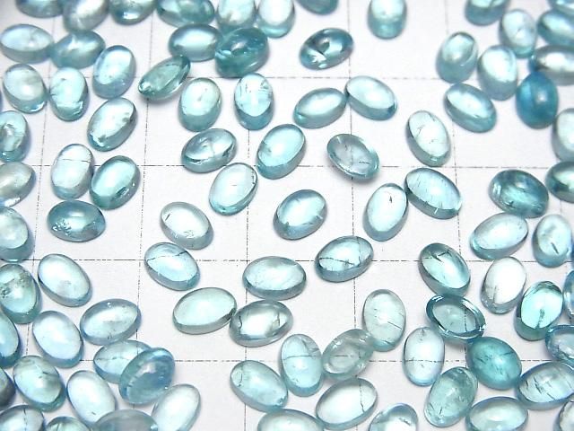 【動画】宝石質アパタイトAA++ オーバル カボション6×4mm 2個 サムネイル4