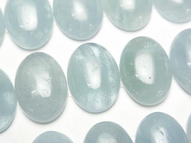 【動画】ナミビア産アクアマリンAAA- オーバル カボション18×13mm 1個の画像