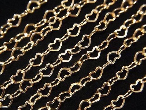 12KGF フラットハートケーブルチェーン 4.2×2.9mm 10センチの画像
