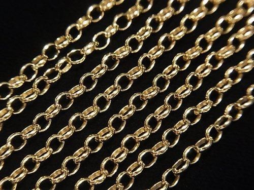 14KGF ロングロロチェーン 3.3×2.8mm 10センチの画像