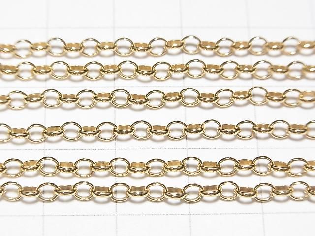 14KGF ロングロロチェーン 3.3×2.8mm 10センチ サムネイル2