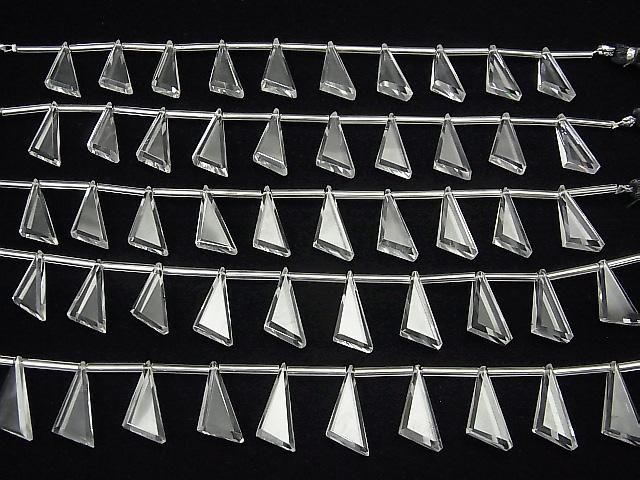 【動画】宝石質クリスタルAAA フラット トライアングル18×10mm 1連(9粒) サムネイル4