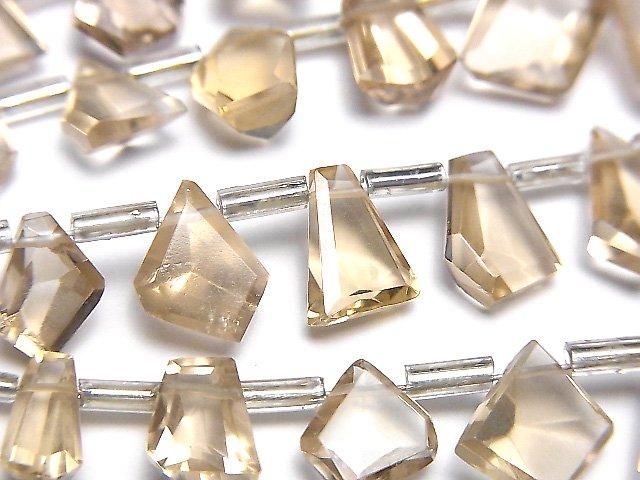 【動画】宝石質シャンパンクォーツAAA- ファンシーシェイプカット 1連(約20cm)の画像